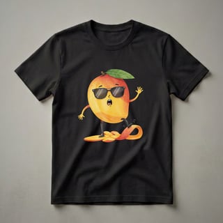 Cool Mango Slipping on Peel Graphic T-Shirt for Fruit Lovers