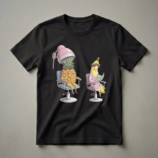 Funny Pineapple and Banana Hairdresser Salon Humor Graphic T-Shirt