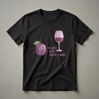 Funny Plum Fruit Until I Wine Graphic T-Shirt for Wine Lovers