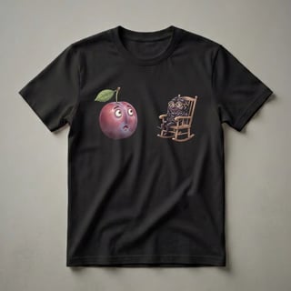 Funny Plum and Raisin Characters Graphic T-Shirt for Fruit Lovers