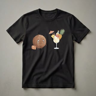 Funny Crying Coconut Leaving for Vacation Graphic T-Shirt