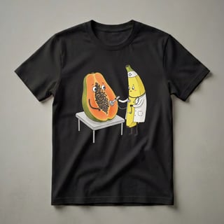 Funny Papaya and Banana Doctor Pregnancy Graphic T-Shirt