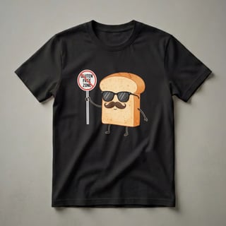 Funny Gluten Free Zone Bread Graphic T-Shirt for Foodies