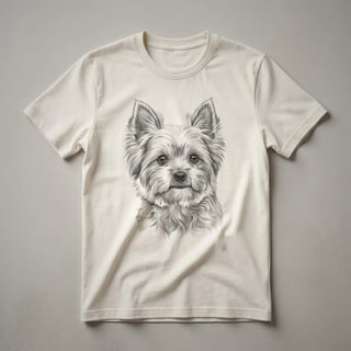 Vintage Biewer Terrier Hand Drawn Face Graphic T-Shirt for Dog Lovers