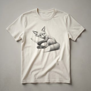 Sleeping Fox Pajama Art Graphic T-Shirt for Animal Lovers