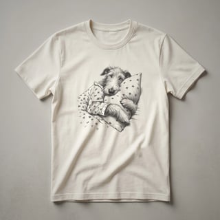 Sleeping Irish Wolfhound Pajama Art T-Shirt for Dog Lovers