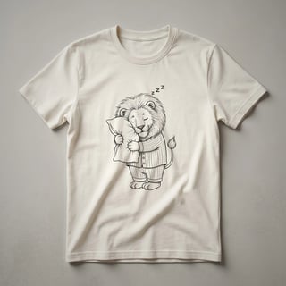 Sleeping Lion in Pajamas Graphic T-Shirt for Animal Lovers