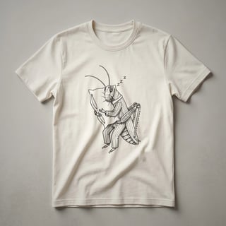 Sleeping Locust in Pajamas Drawing Graphic T-Shirt for Insect Fans