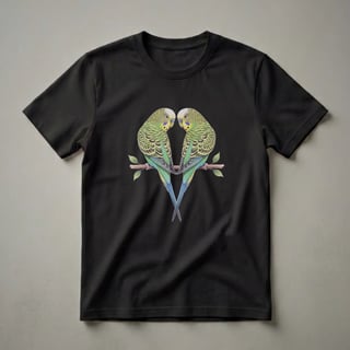 Budgerigar Lovebirds Vintage Drawing Graphic T-Shirt for Bird