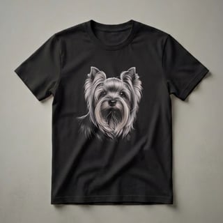 Silky Terrier Face Drawing Art T-Shirt for Dog Lovers