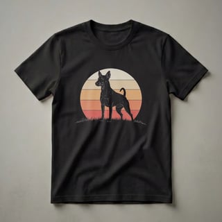 Retro Rat Terrier Sunset Graphic T-Shirt for Dog Lovers