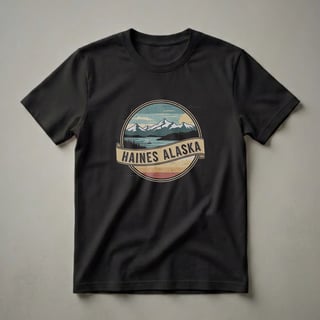 Retro Haines Alaska Mountain Lake Graphic T-Shirt for Travelers