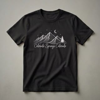 Colorado Springs Mountain Night Sky Graphic T-Shirt for Travelers