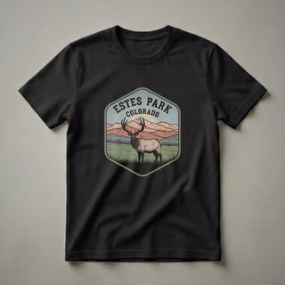 Retro Estes Park Colorado Elk Graphic T-Shirt for Mountain Lovers