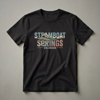 Retro Steamboat Springs Colorado Mountain River Graphic T-Shirt