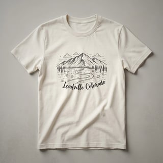 Leadville Colorado Mountain Landscape Sketch Art T-Shirt