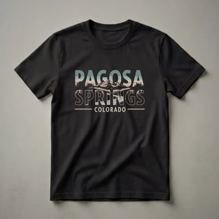 Retro Pagosa Springs Colorado Mountain River Graphic T-Shirt
