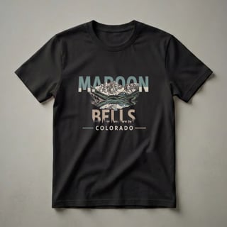 Maroon Bells Colorado Retro Mountain Landscape Graphic T-Shirt