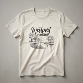 Westport Connecticut Sketch Art Landscape T-Shirt for Nature Lovers