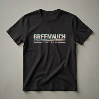 Retro Greenwich Connecticut Coastal Scene Graphic T-Shirt