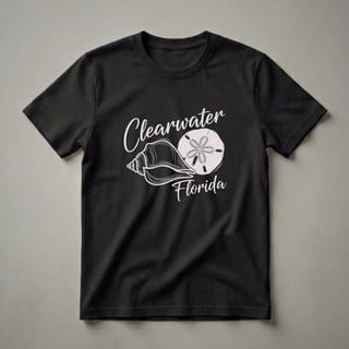 Clearwater Florida Conch Shell and Sand Dollar Graphic T-Shirt