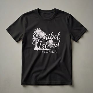 Sanibel Island Florida Sunset Palm Tree Graphic T-Shirt