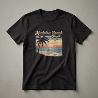 Retro Madeira Beach Florida Sunset Palm Tree Graphic T-Shirt