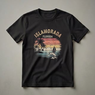 Islamorada Florida Retro Sunset Fishing Graphic T-Shirt for Travelers