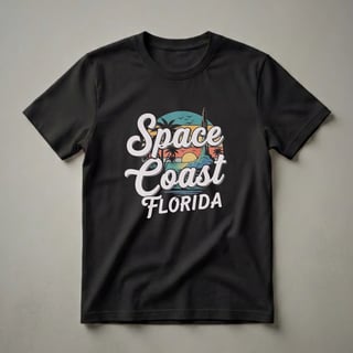 Retro Space Coast Florida Rocket Launch Graphic T-Shirt