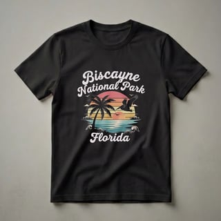 Biscayne National Park Retro Sunset Graphic T-Shirt for Florida Lovers