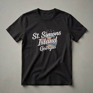 Retro St. Simons Island Georgia Beach Sunset Graphic T-Shirt