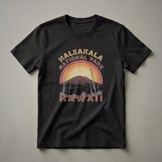 Haleakala National Park Retro Sunset Graphic Rainbow T-Shirt