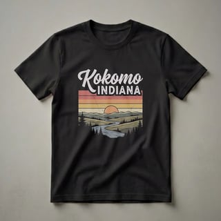 Retro Kokomo Indiana Sunset Landscape Graphic Design T-Shirt