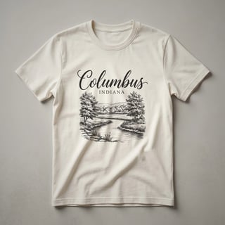 Columbus Indiana Sketch Art Landscape T-Shirt for Residents