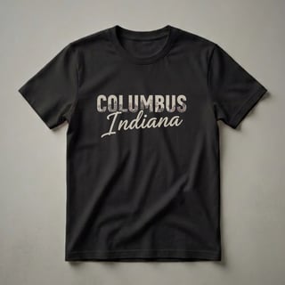 Retro Columbus Indiana Skyline Graphic T-Shirt for Residents