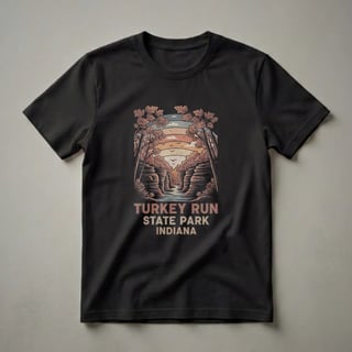 Turkey Run State Park Indiana Retro Canyon Sunset T-Shirt