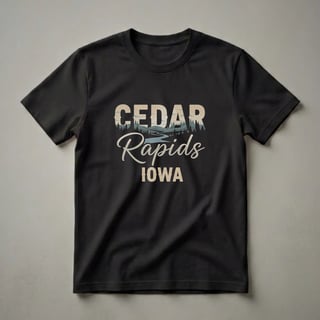 Retro Cedar Rapids Iowa Landscape Graphic T-Shirt