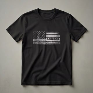 Vintage Kansas American Flag Graphic T-Shirt for Kansans