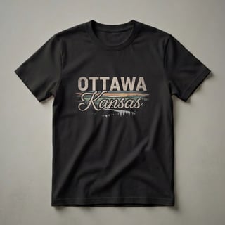 Retro Ottawa Kansas Sunset Landscape Graphic T-Shirt for Residents