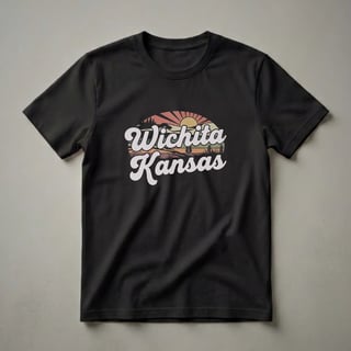 Retro Wichita Kansas Sunset Graphic T-Shirt for Locals and Visitors