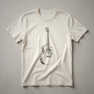 Acoustic Guitar Sketch Line Art Graphic T-Shirt for Musicians