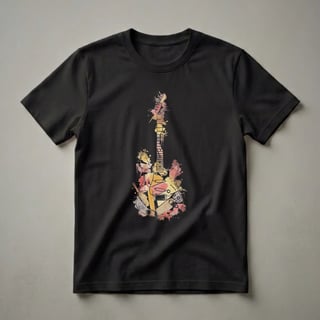 Abstract Electric Guitar Watercolor Art T-Shirt for Musicians