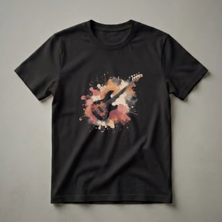 Abstract Bass Guitar Splatter Art T-Shirt for Musicians