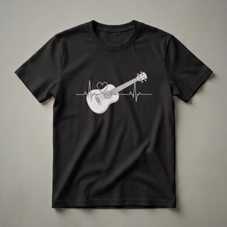 Heartbeat Ukulele EKG Graphic T-Shirt for Music Lovers