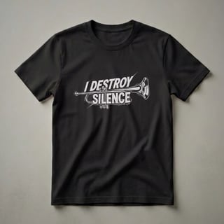 I Destroy Silence Trumpet Graphic T-Shirt for Brass Musicians