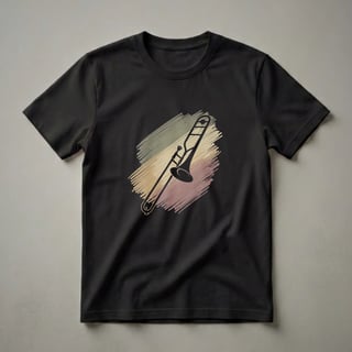 Retro Trombone Silhouette Graphic T-Shirt for Brass Musicians