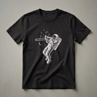Astronaut Playing Trombone in Space Graphic T-Shirt for Musicians