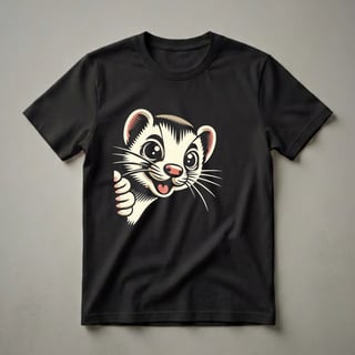 Funny Ferret Peeking Graphic T-Shirt for Weasel Lovers
