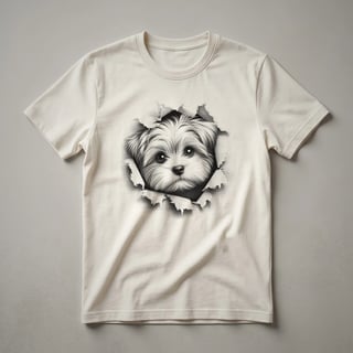 Cute Morkie Dog Peeking Graphic Design T-Shirt for Dog Lovers