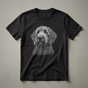 Labradoodle Dog Face Line Art Graphic T-Shirt for Dog Lovers